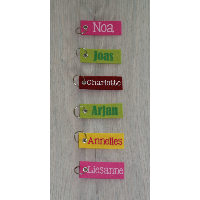 Sleutelhanger met naam (vilt)